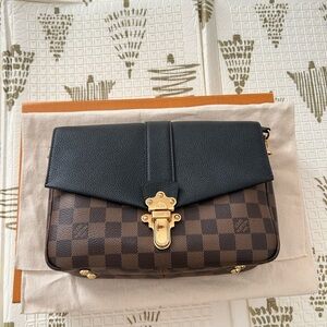 Louis Vuitton Damier Ebene Clapton Black Crossbody Bag